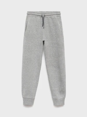 MANGO KIDS - Joggery z bawełny z troczkami średni szary - - Dzieci