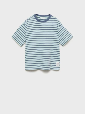 MANGO KIDS - Stripete t-skjorte pastelowa zieleń - lata - Dzieci