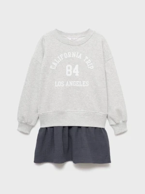 MANGO KIDS - Sukienka typu bluza z kolorowymi wstawkami jasnoszary - lata - Dzieci