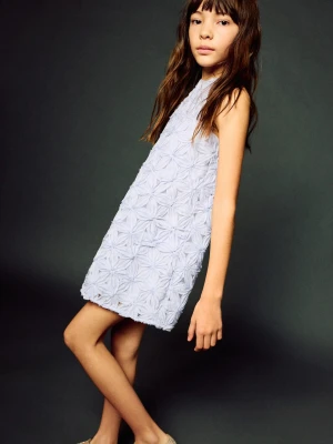 MANGO KIDS - Sukienka z dekoltem halter w kwiaty niebieski - lata - Dzieci