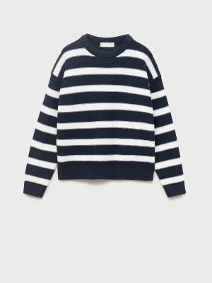 MANGO KIDS - Sweter dzianinowy w paski granatowy - lata - Dzieci