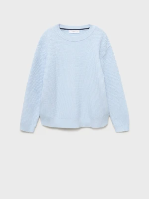 MANGO KIDS - Sweter z bawełnianej dzianiny błękitny - lata - Dzieci