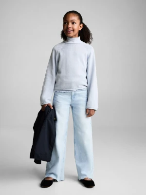 MANGO KIDS - Sweter z bawełnianej dzianiny błękitny - lata - Dzieci