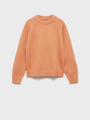 MANGO KIDS - Sweter z bawełnianej dzianiny pastelowy pomarańczowy - lata - Dzieci