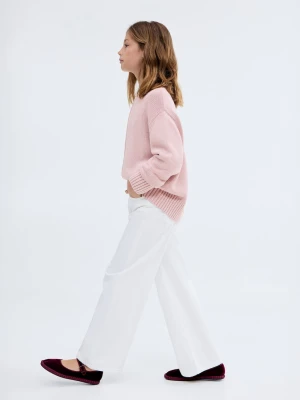 MANGO KIDS - Sweter z dzianiny z długim rękawem pastelowy róż - lata - Dzieci