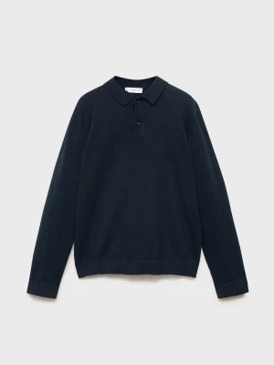 MANGO KIDS - Sweter z dzianiny z kołnierzykiem polo granatowy - lata - Dzieci