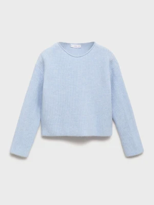 MANGO KIDS - Sweter z prążkowanej dzianiny jasnoszary - lata - Dzieci