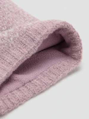 MANGO KIDS - Szalik z dzianiny blady róż - Rozmiar uniwersalny - Dzieci