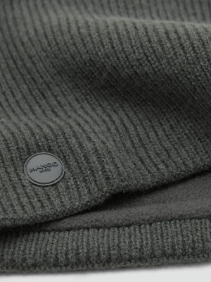 MANGO KIDS - Szalik z dzianiny khaki - Rozmiar uniwersalny - Dzieci
