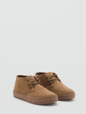 MANGO KIDS - Sznurowane buty skórzane piaskowy - - Dzieci
