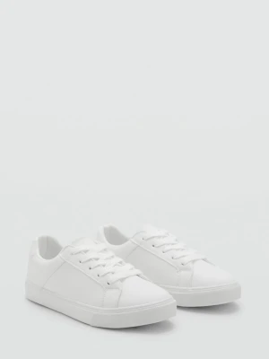 MANGO KIDS - Sznurowane buty sportowe basic biały - - Dzieci