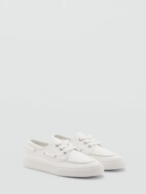 MANGO KIDS - Sznurowane mokasyny złamana biel - - Dzieci