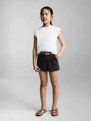 MANGO KIDS - Szorty dżinsowe o prostym kroju ciemnogranatowy - - Dzieci