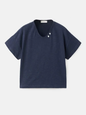 MANGO KIDS - Koszulka z guzikami z masy perłowej granatowy - lata - Dzieci