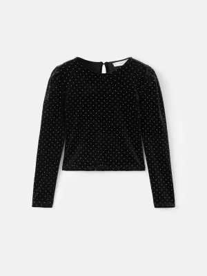 MANGO KIDS - Top ze strasu czarny - lata - Dzieci