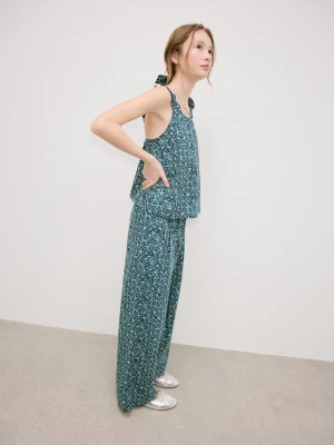 Wzorzyste bawełniane spodnie granatowy - Dzieci - lata - MANGO KIDS