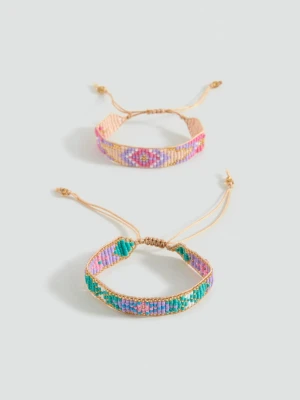 MANGO KIDS - Zestaw 2 bransoletek jasny/pastelowa purpura - Rozmiar uniwersalny - Dzieci