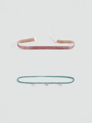 MANGO KIDS - Zestaw 2 naszyjników bladozielony - Rozmiar uniwersalny - Dzieci