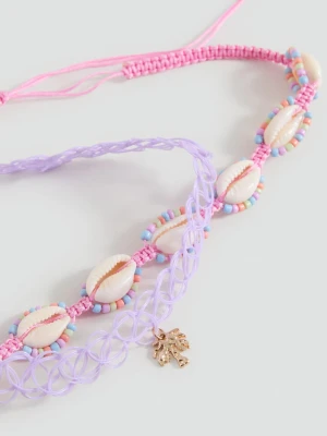 MANGO KIDS - Zestaw 2 naszyjników choker jasny/pastelowa purpura - Rozmiar uniwersalny - Dzieci