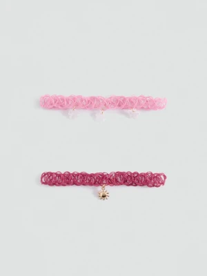 MANGO KIDS - Zestaw 2 naszyjników choker truskawkowy - Rozmiar uniwersalny - Dzieci