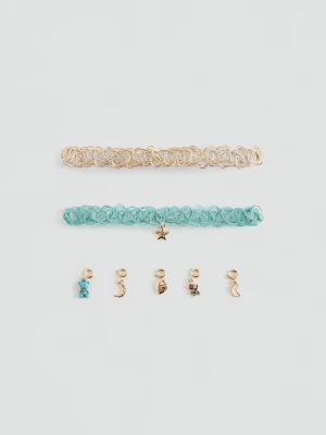 MANGO KIDS - Zestaw 2 naszyjników choker złoty - Rozmiar uniwersalny - Dzieci