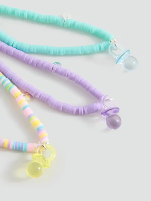 MANGO KIDS - Zestaw 3 naszyjników liliowy - Rozmiar uniwersalny - Dzieci