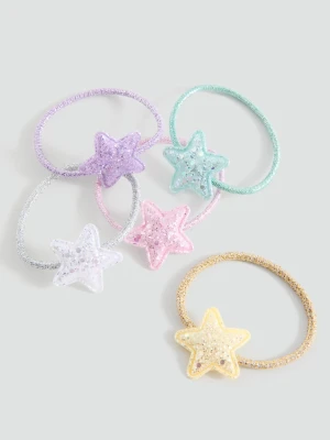 MANGO KIDS - Zestaw 5 gumek do włosów różowy - Rozmiar uniwersalny - Dzieci