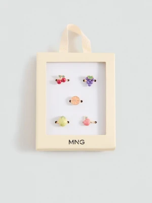 MANGO KIDS - Zestaw 5 pierścionków złoty - Rozmiar uniwersalny - Dzieci