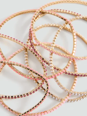 MANGO KIDS - Zestaw bransoletek z koralików złoty - Rozmiar uniwersalny - Dzieci