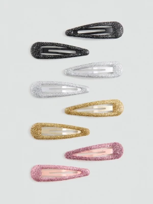 MANGO KIDS - Zestaw brokatowych spinek złoty - Rozmiar uniwersalny - Dzieci