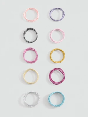 MANGO KIDS - Zestaw gumek do włosów różowy - Rozmiar uniwersalny - Dzieci