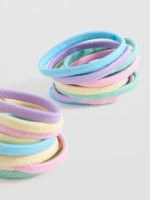 MANGO KIDS - Zestaw gumek do włosów różowy - Rozmiar uniwersalny - Dzieci