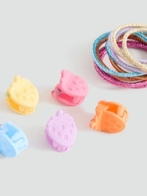 Zestaw gumek i klamerek do włosów różowy - Dzieci - Rozmiar uniwersalny - MANGO KIDS