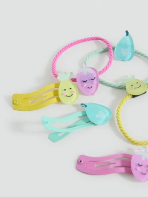 MANGO KIDS - Zestaw gumek i spinek żółty - Rozmiar uniwersalny - Dzieci
