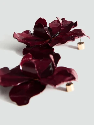 MANGO - Kolczyki kwiaty kasztanowy - Rozmiar uniwersalny - Kobieta