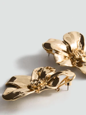 Kolczyki kwiaty złoty - Kobieta - Rozmiar uniwersalny - MANGO