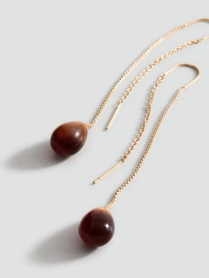 Kolczyki wiszące łezki z żywicy złoty - Kobieta - Rozmiar uniwersalny - MANGO