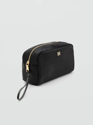 Kosmetyczka na zamek z logo czarny - Kobieta - Rozmiar uniwersalny - MANGO