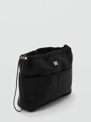 MANGO - Kosmetyczka z nylonu na zamek czarny - Rozmiar uniwersalny - Kobieta