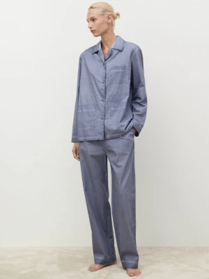 MANGO - Koszula bawełniana garment dyed śliwkowy - - Kobieta