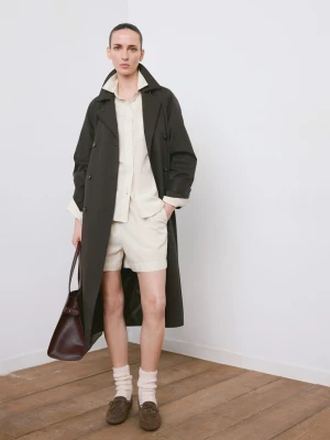 MANGO - Koszula bawełniana oversize kremowy / écru - - Kobieta