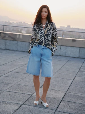 MANGO - Koszula bawełniana w animal print czarny - - Kobieta