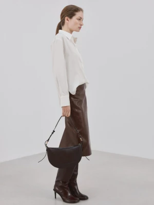 Koszula z lyocellu o prostym kroju kremowy / écru - Kobieta - - MANGO