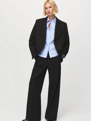 Koszula z popeliny o taliowanym kroju błękitny - Kobieta - - MANGO