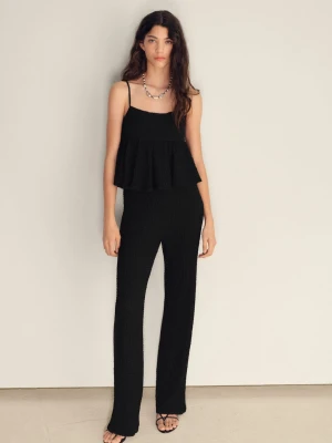 MANGO - KOSZULKA TOP czarny - - Kobieta