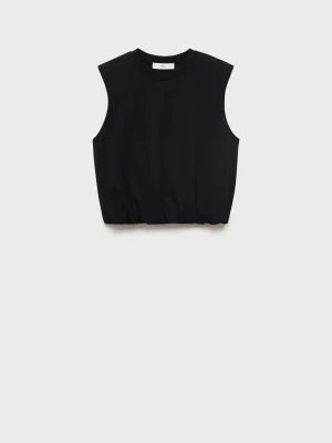 MANGO - KOSZULKA TOP czarny - - Kobieta