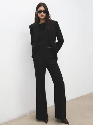 MANGO - Krótka kamizelka garniturowa czarny - - Kobieta