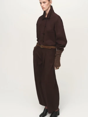 Zdjęcie produktu MANGO - Krótka kurtka z kieszeniami czekoladowy - - Kobieta