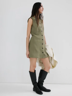 Krótka sukienka na guziki zielony - Kobieta - - MANGO