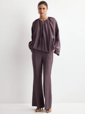 MANGO - Kurtka bomber oversize purpurowy - - Kobieta